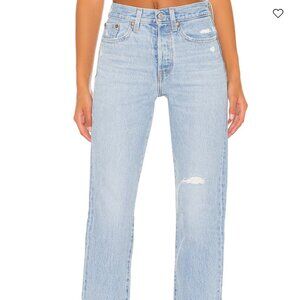 Levi's Wedgie Straight Ankle Ripped Jeans